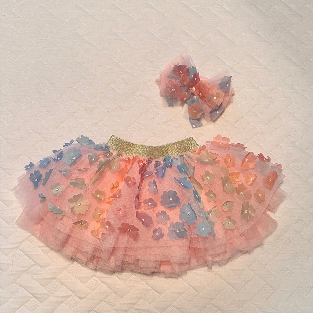 Floral tutu and headband 12-18 m